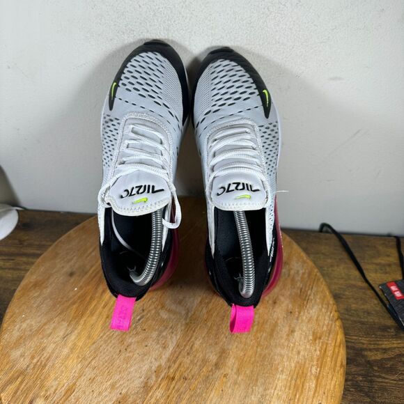 Nike Air Max 270 White Black Volt Laser Fuchsia 943345-102 Shoe Women's Size 7.5 - Picture 8 of 9